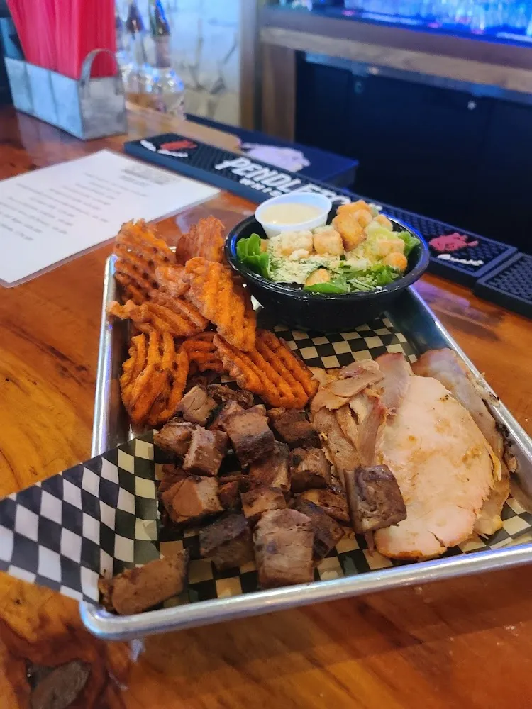 Turkey & Brisket Plate Side Ceasar & Sweet Potato Fries